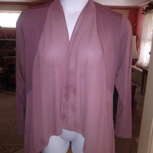LOGO by Lori Goldstein Cardigan Mauve/Maple 1X